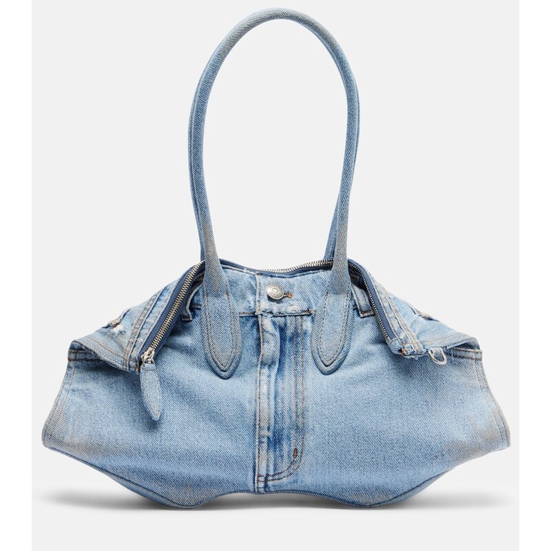 McQueen Manta Medium denim shoulder bag