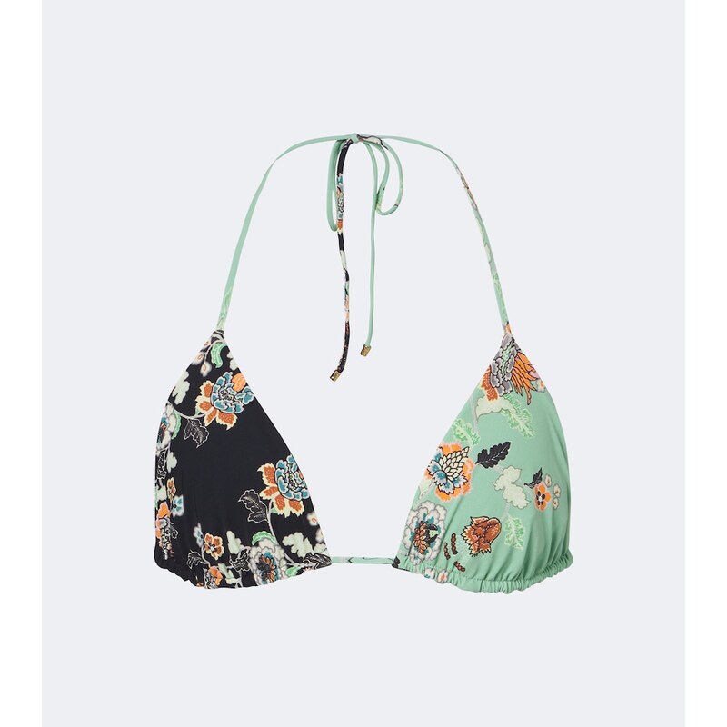 Roberto Cavalli Floral triangle bikini top