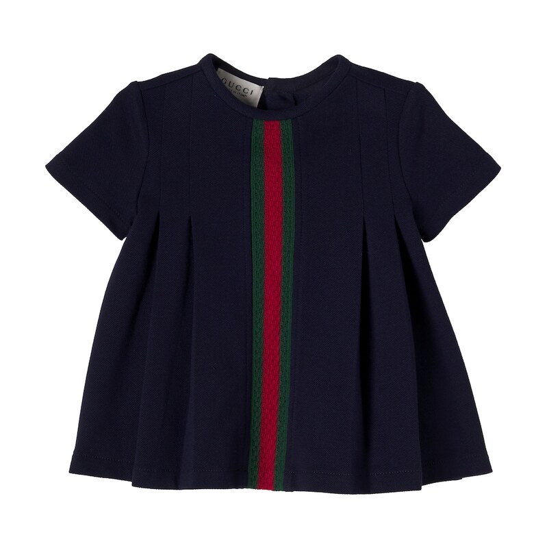 Gucci Kids Baby Web Stripe cotton-blend piquÃ dress