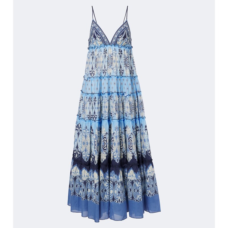 La DoubleJ Nymph printed tiered cotton maxi dress
