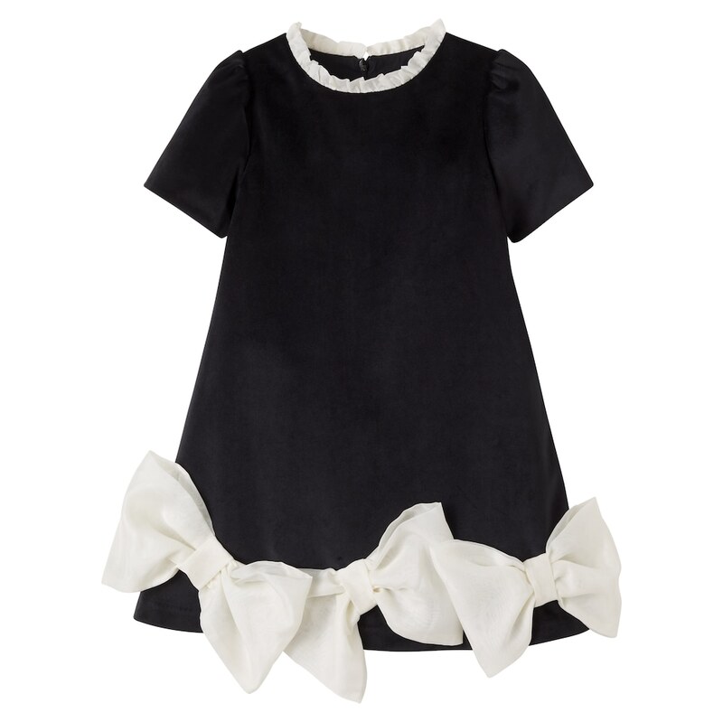 Patachou Bow-detail velvet dress