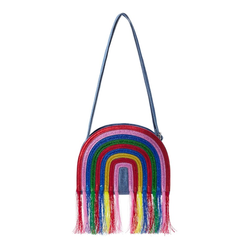 Stella McCartney Kids Fringed denim shoulder bag