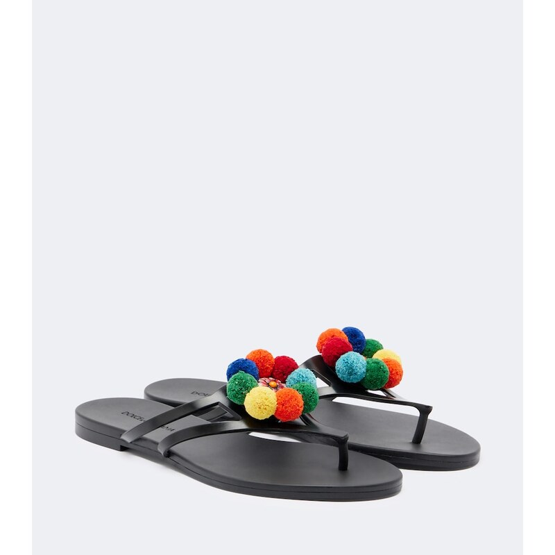 Dolce&Gabbana Embellished thong sandals