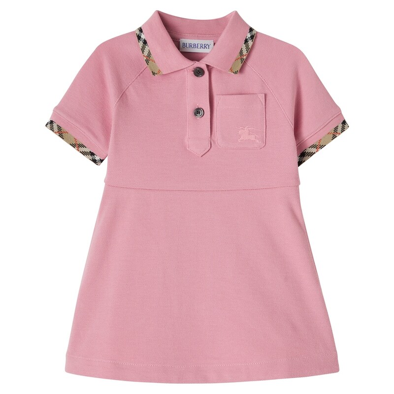 Burberry Kids Baby Burberry Check cotton piquÃ polo dress