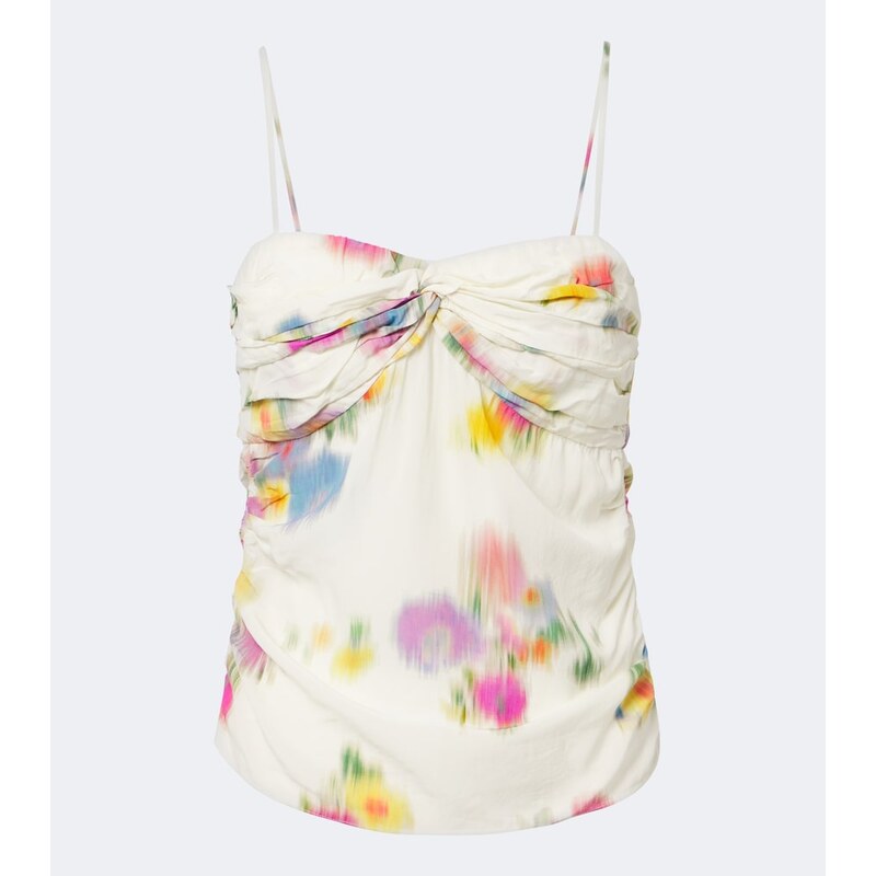 Marant Etoile Floral gathered satin top