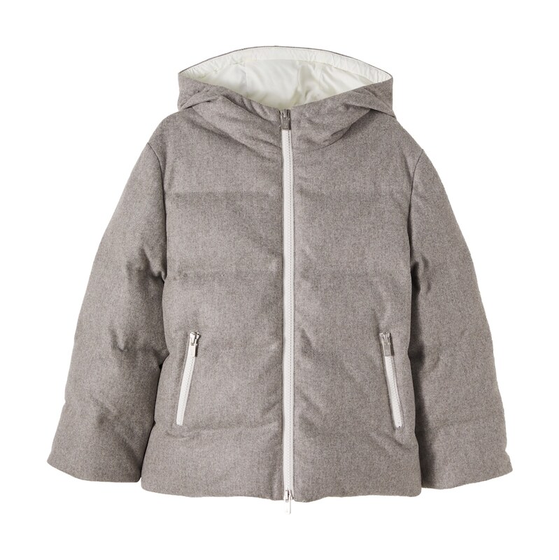 Brunello Cucinelli Kids Hooded virgin wool puffer jacket