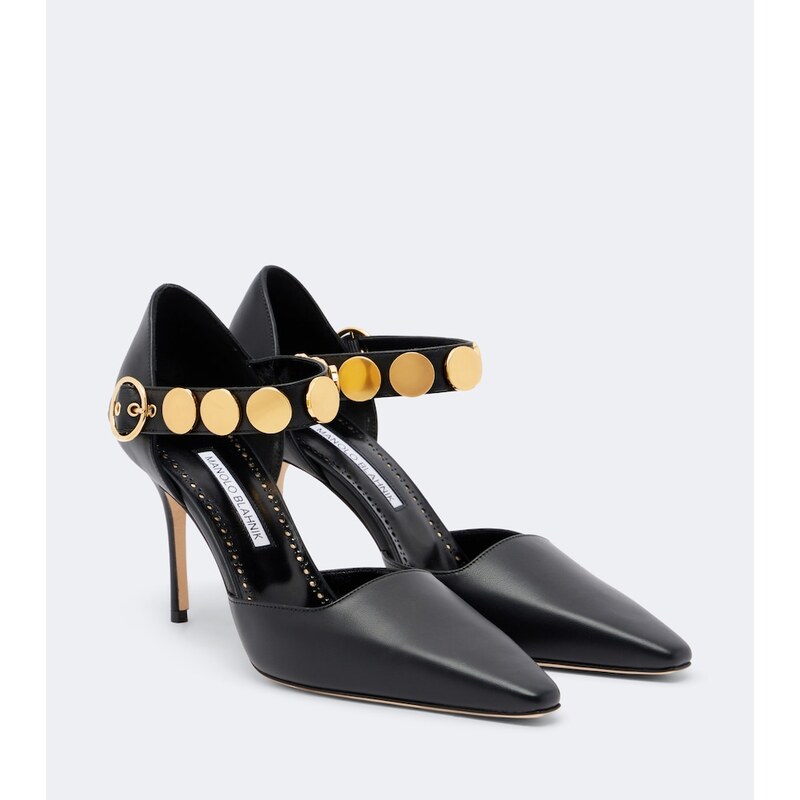 Manolo Blahnik Morgana studded leather pumps