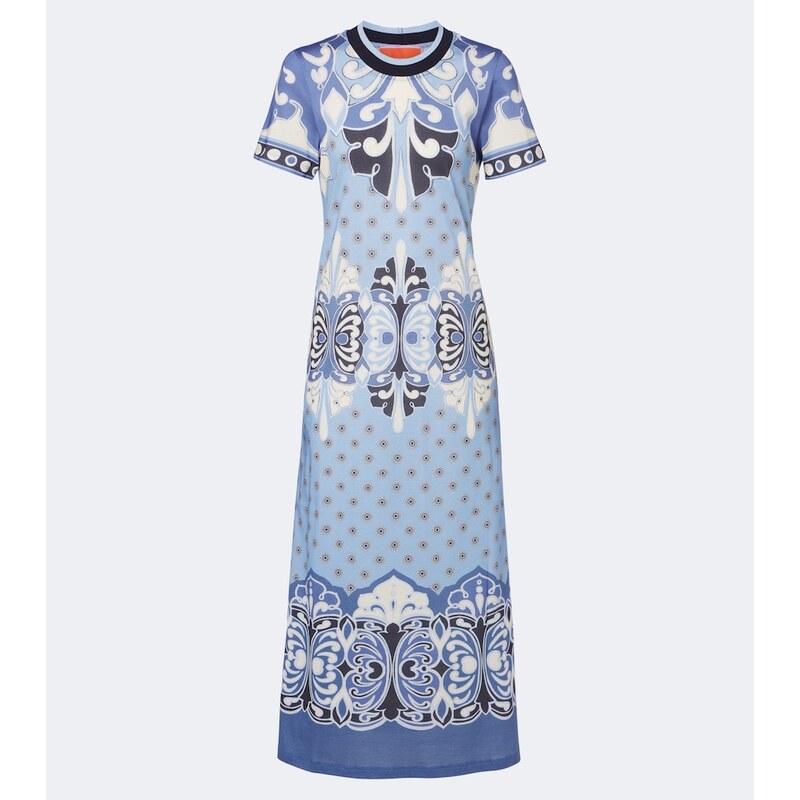 La DoubleJ Sporty Swing printed cotton jersey midi dress