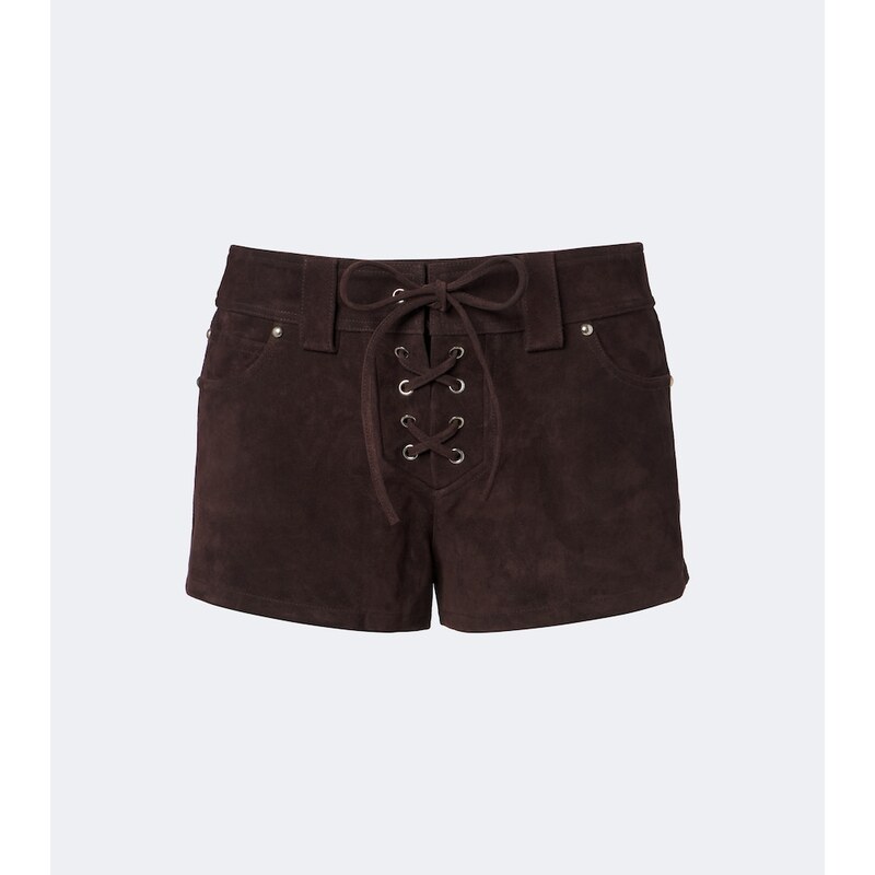 Staud Geo suede shorts