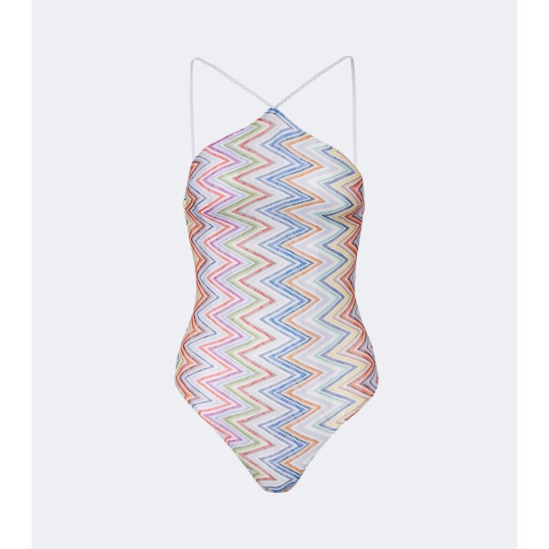 Missoni Zigzag halterneck swimsuit