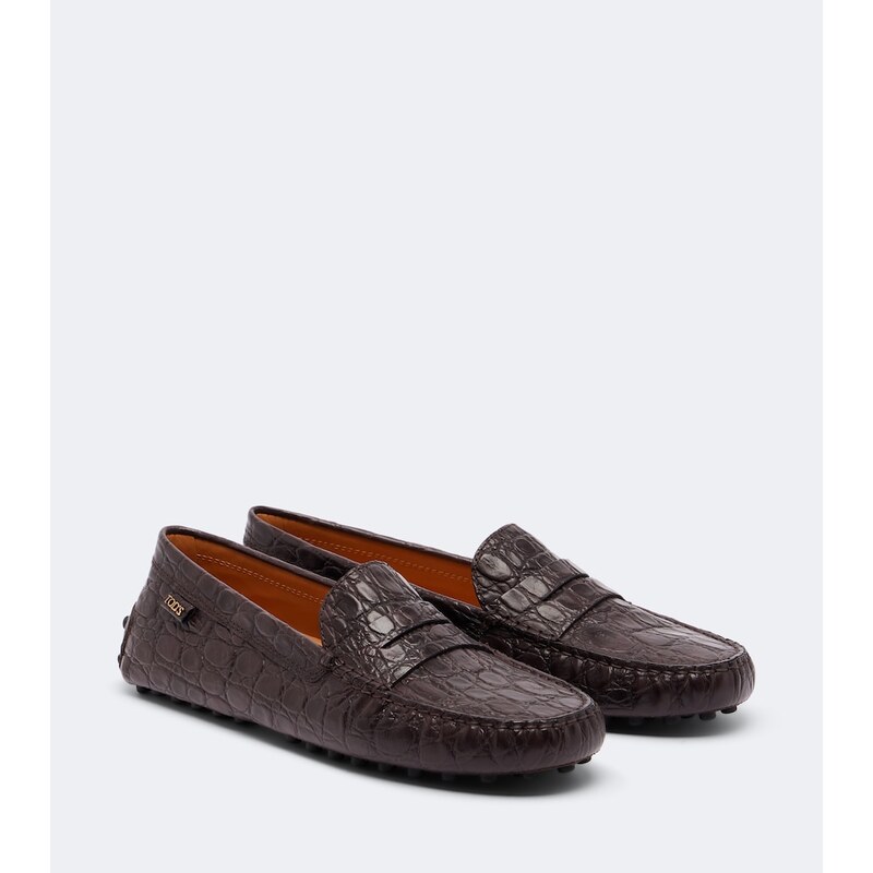 Tods Gommino croc-effect leather driving shoes
