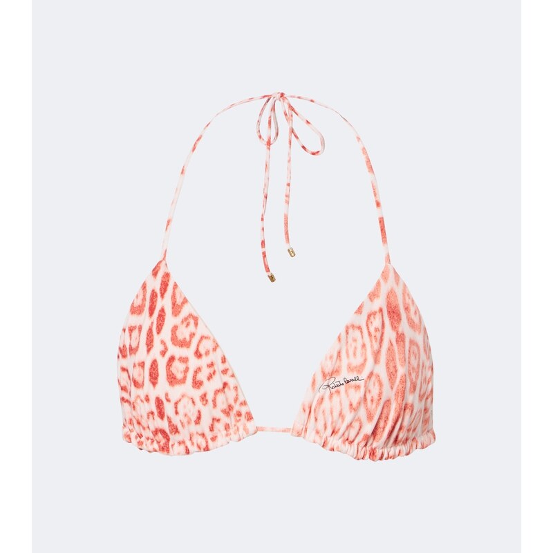 Roberto Cavalli Leopard-print triangle bikini top