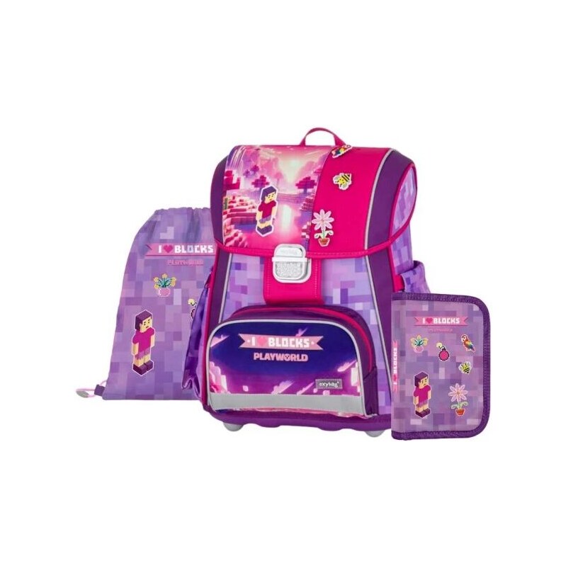 Oxybag PLAYWORLD GIRL PIXEL Školní set