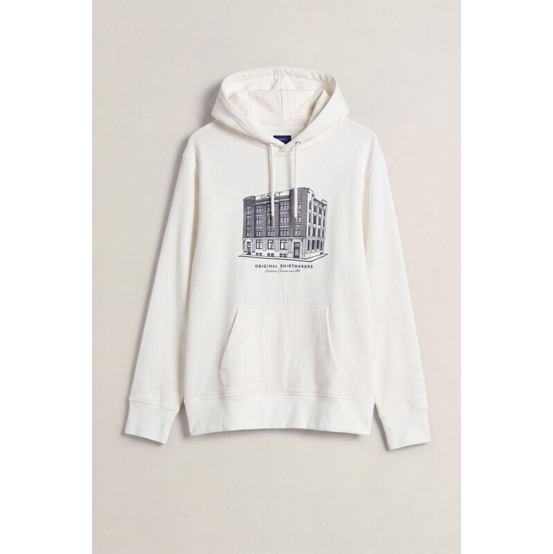 MIKINA GANT GRAPHIC SWEAT HOODIE EGGSHELL