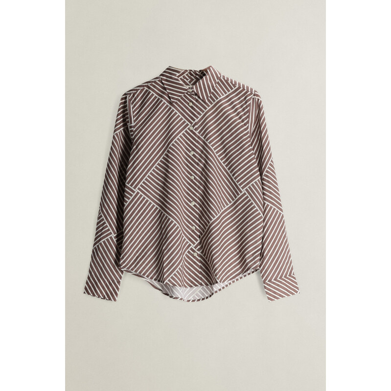 KOŠILE GANT REG STRIPED PRINT CTN VOILE SHIRT SOFT TAUPE