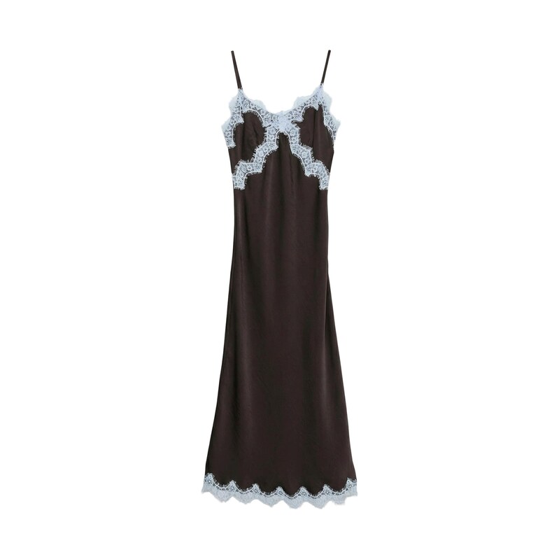 VERO MODA Šaty VMJULIE světlemodrá / tmavě hnědá