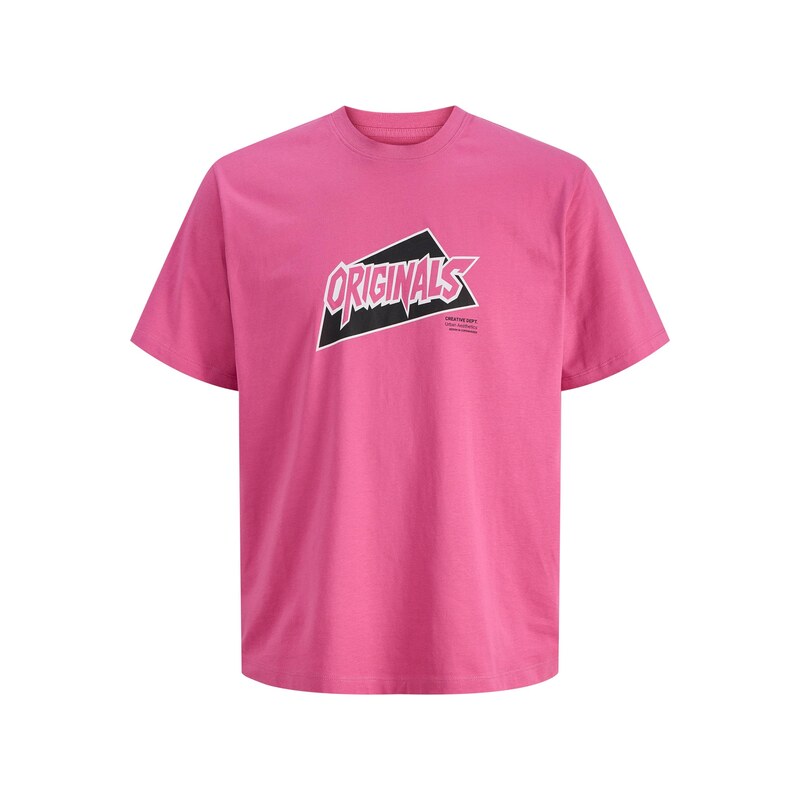 JACK & JONES Tričko JORKAI ARCHIVE pink / černá / bílá