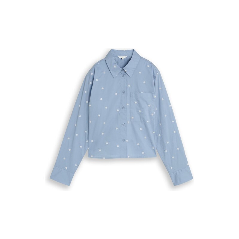 TOM TAILOR DENIM Halenka chladná modrá / bílá
