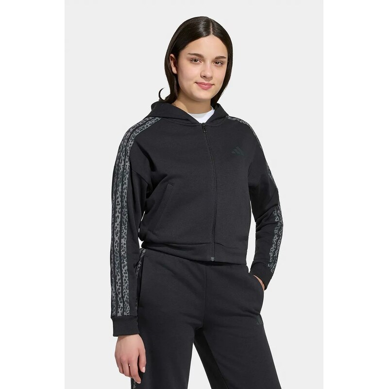 adidas rozepínací mikina s kapucí dětská s bavlnou
