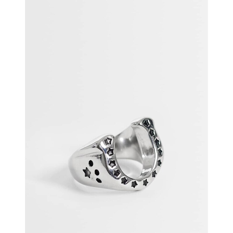 ASOS DESIGN waterproof stainless steel horseshoe star detail