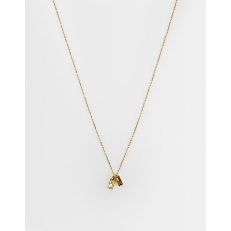 ASOS DESIGN waterproof stainless steel necklace with double
