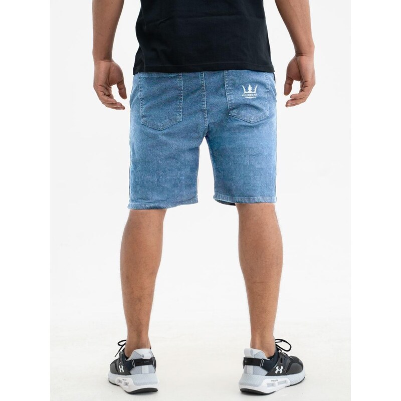 Pánské džínové kraťasy světle modré Jigga Wear Crown Pocket