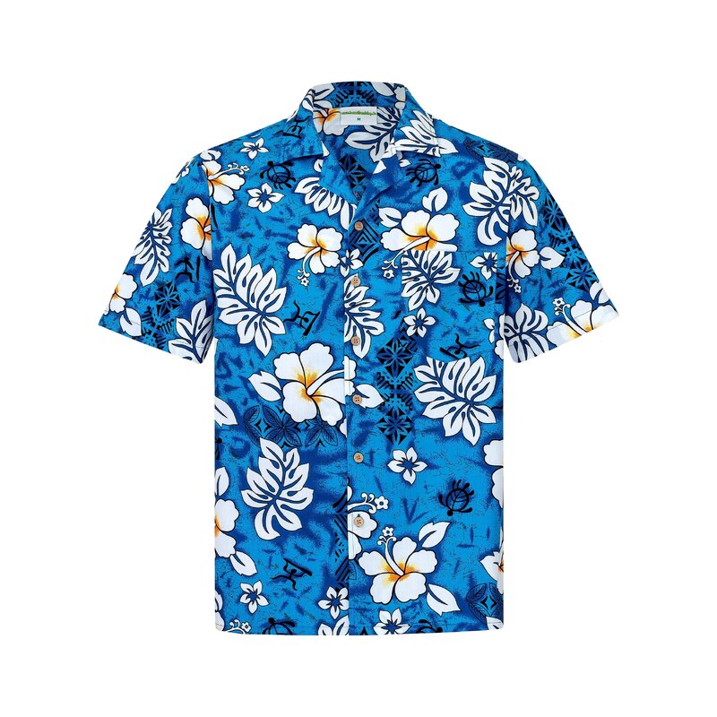 Hawaiihemdshop.de Košile Hawaiihemd Classic Flowers (blue) modrá