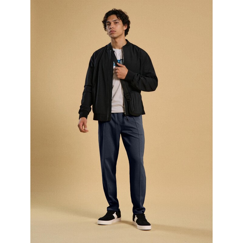 Sinsay - Kalhoty tapered fit - námořnická modrá