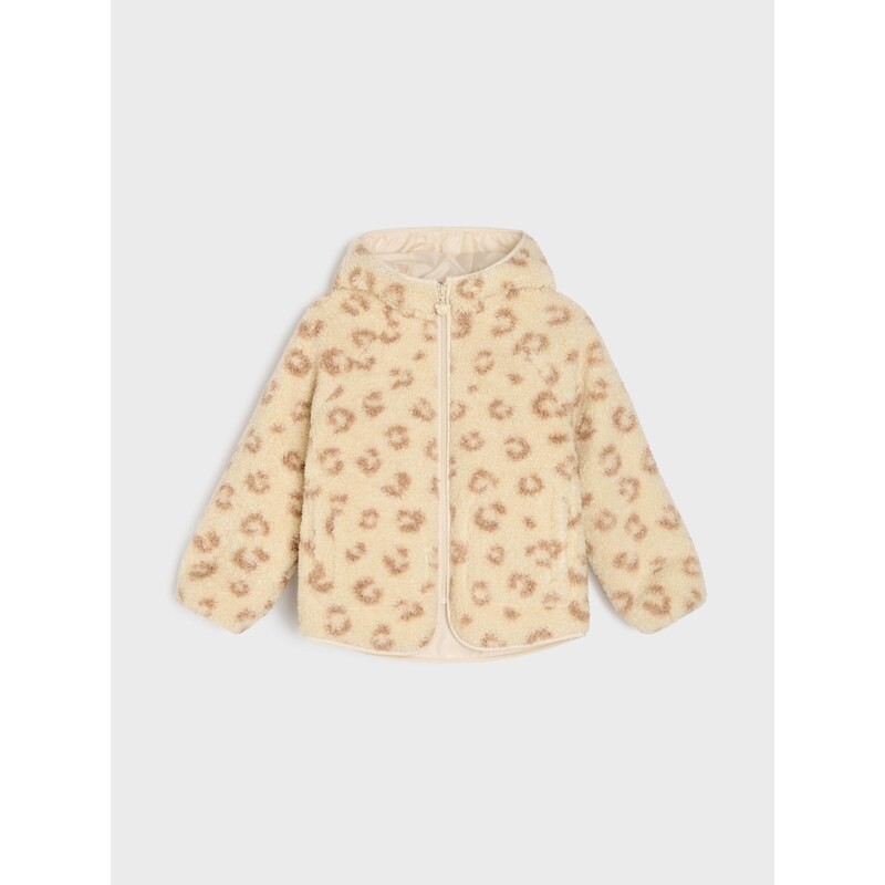Sinsay - Teddy bunda s leopardím vzorem - béžová