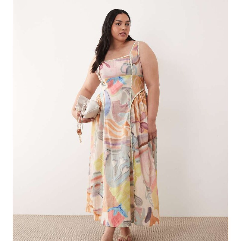ASOS Curve ASOS DESIGN Curve square neck midi sundress with