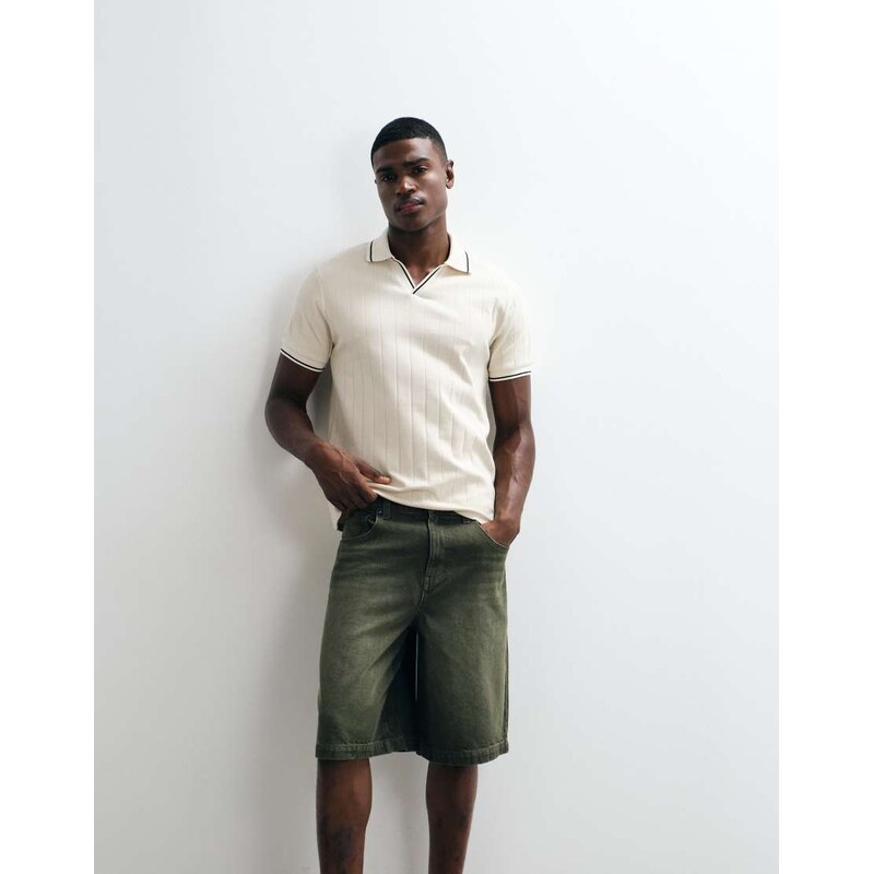 ASOS DESIGN regular fit revere polo with contrast tipping in