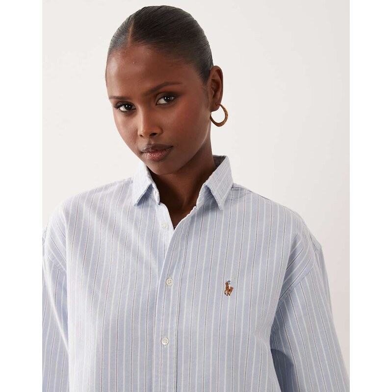 Polo Ralph Lauren relaxed fit striped cotton shirt in blue