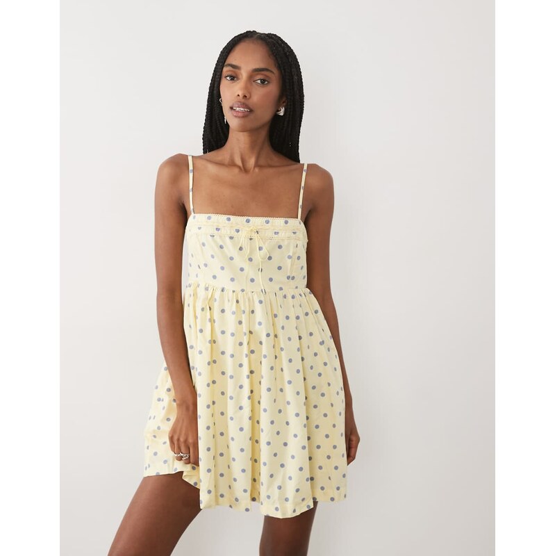 Abercrombie & Fitch strappy square neck babydoll mini dress in