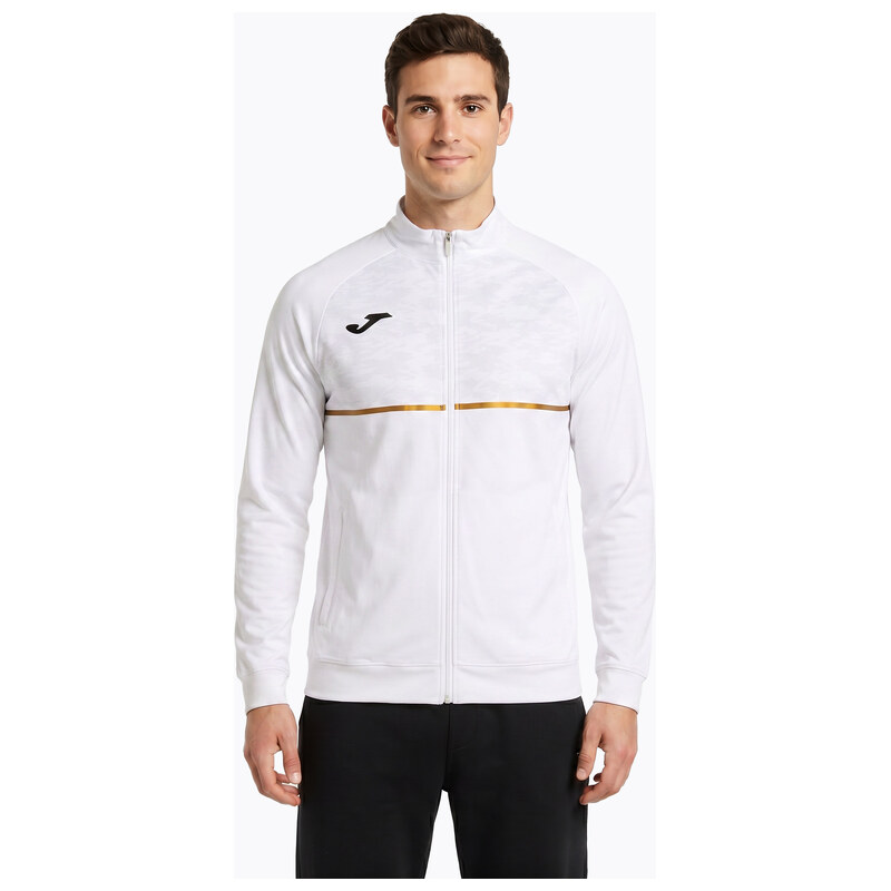 Pánská běžecká mikina Joma Record III Full Zip white
