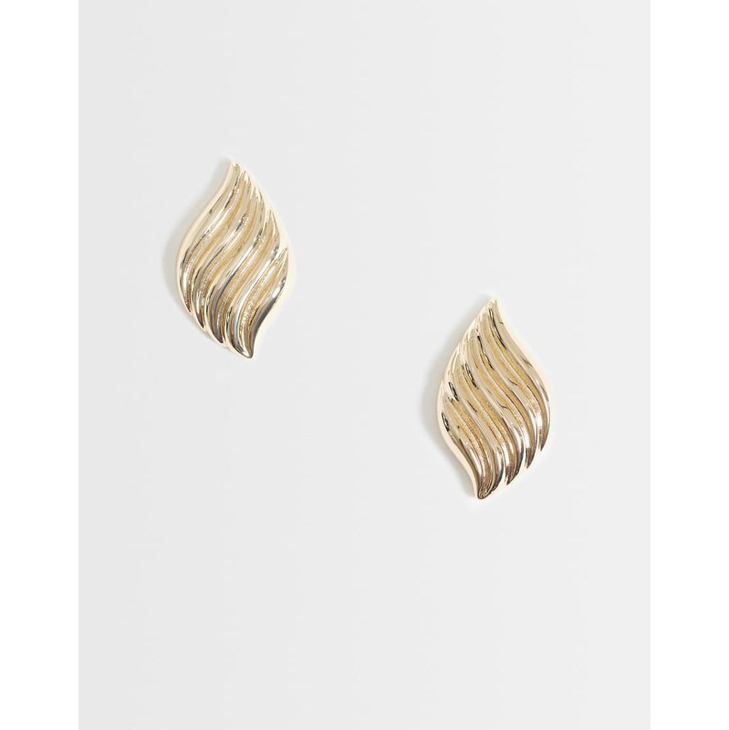 ASOS DESIGN everyday stud earrings with ridged wave design in