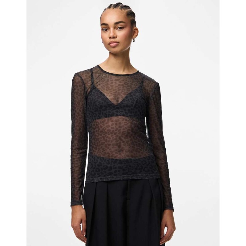 Pieces Long sleeved top in black 1