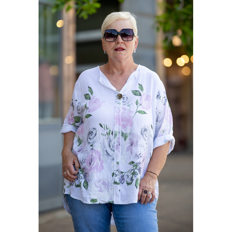 Italy fashion Elegantní halenka IVKA Barva: Bílá, Velikost: UNI:
