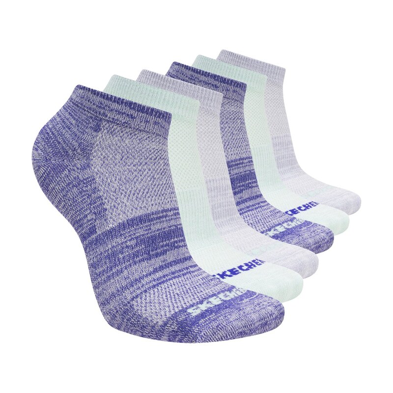 Skechers Dívky 6 Pack Girls Low Cut Color Stripe ponožky v