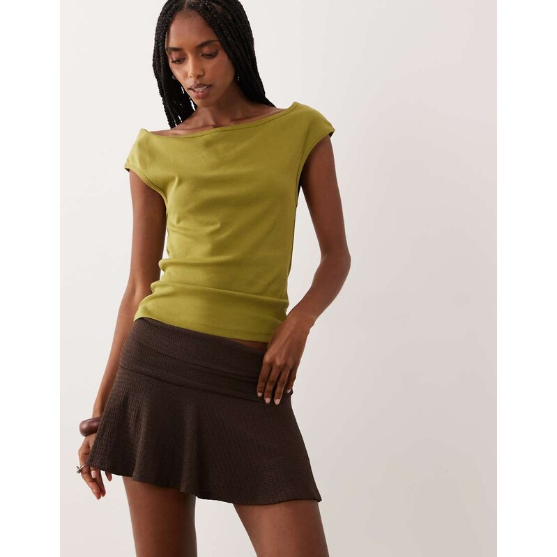 Supre Devon textured mini skirt in baked brown
