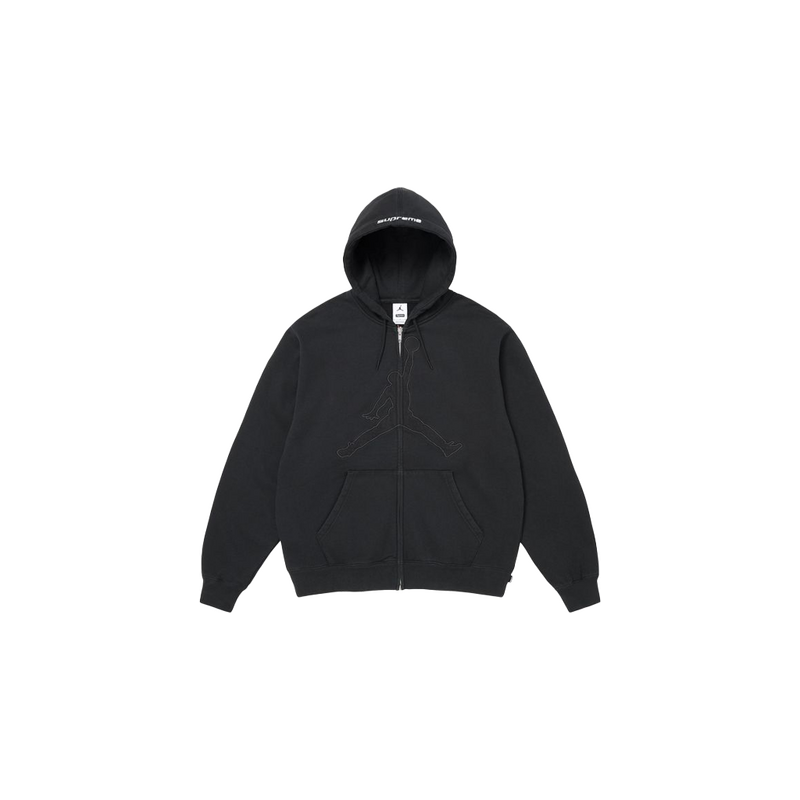 Supreme x Jordan Zip Up Hooded Sweatshirt Black