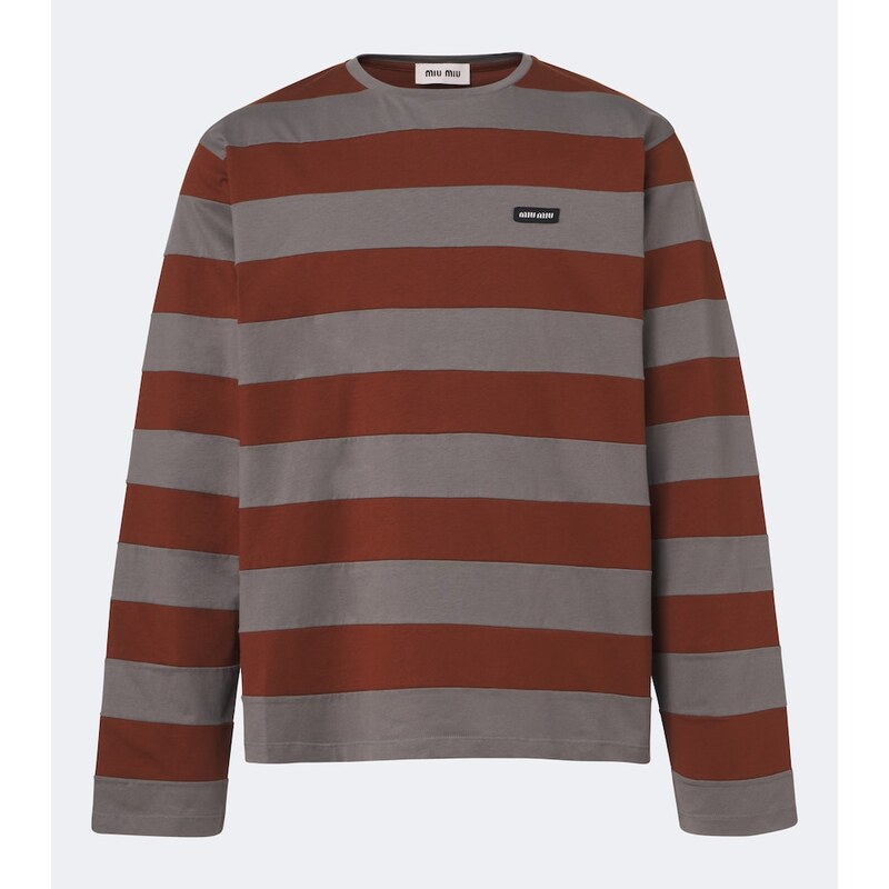 Miu Miu Striped cotton jersey T-shirt