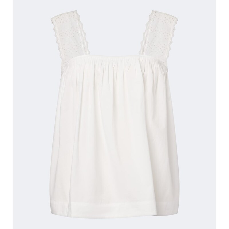 Posse Harriet embroidered cotton poplin top