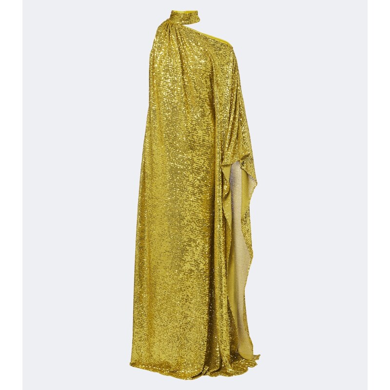 Taller Marmo Atlas Disco sequined one-shoulder gown