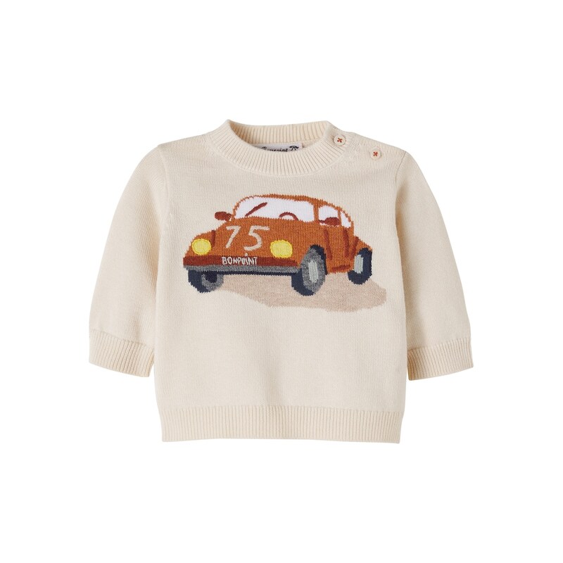 Bonpoint Baby Almire jacquard wool and cotton sweater