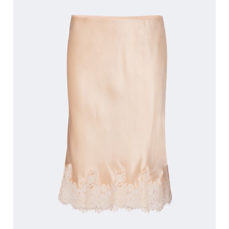 Dôen Elowette lace-trimmed silk satin slip skirt
