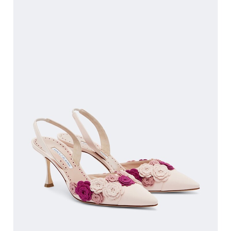 Manolo Blahnik Svemutlasi floral-appliquÃ slingback pumps