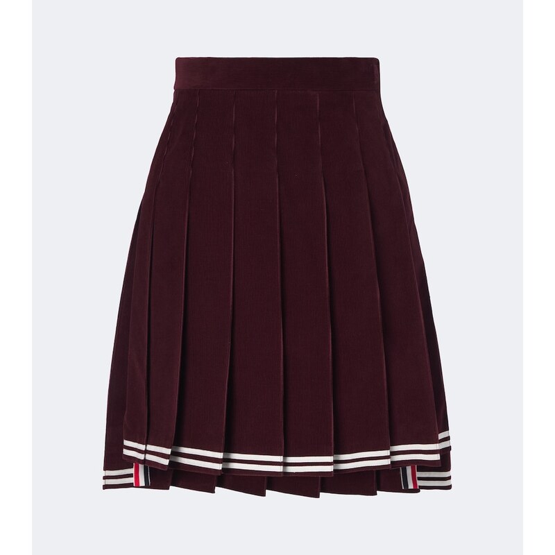 Thom Browne Cotton corduroy pleated miniskirt
