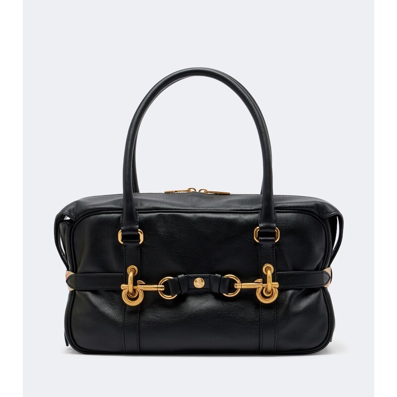 Burberry Medium kůžová kabelka černá