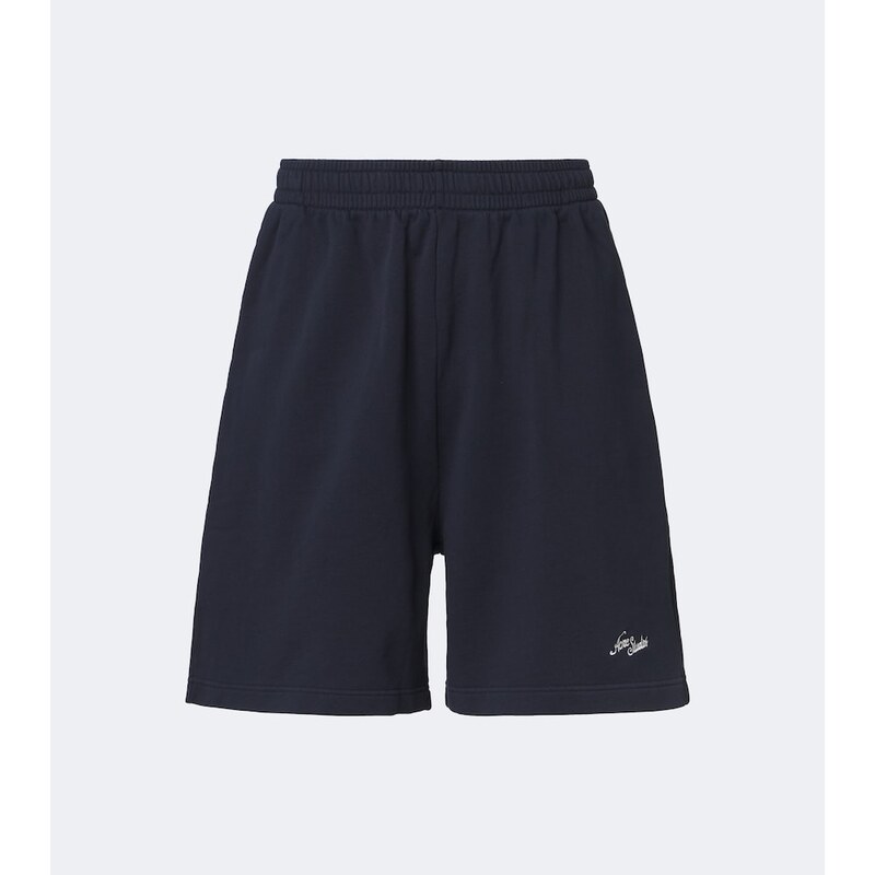 Acne Studios Logo embroidered cotton fleece shorts