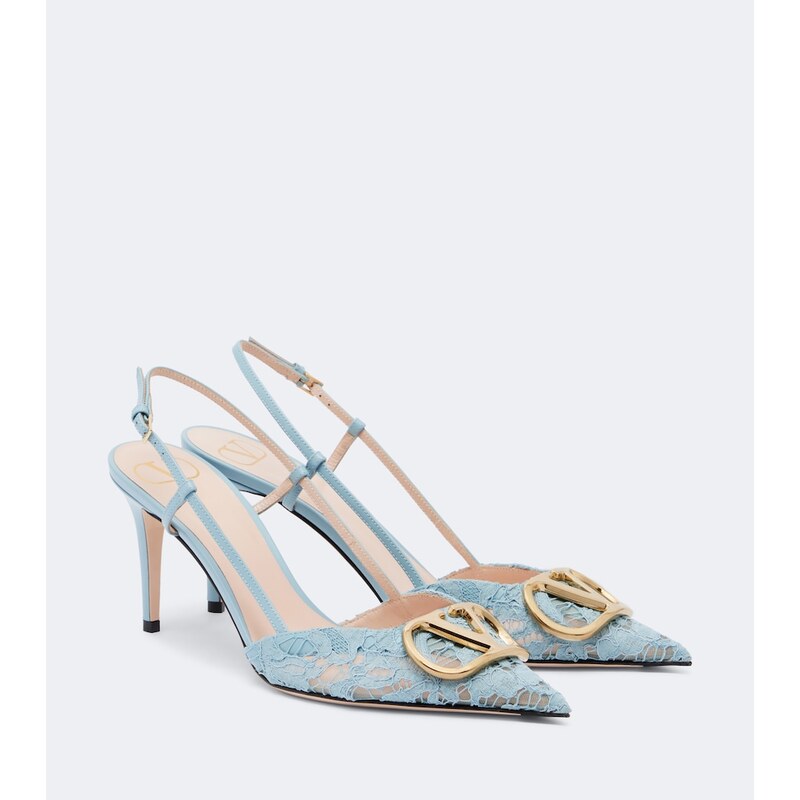 Valentino Garavani VLogo lace slingback pumps